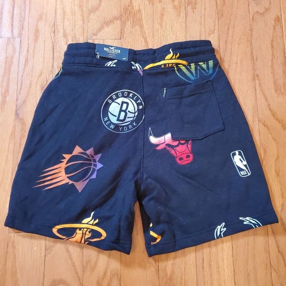 Hollister Fleece NBA Shorts Size XS Bulls Heat Lakers Jogger Short 7" Inch - Picture 4 of 5